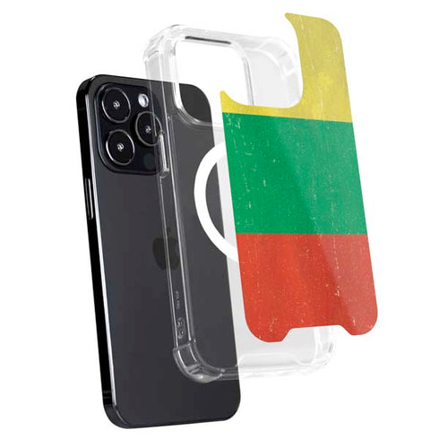 Lithuania Flag Distressed iPhone 15 Pro MagSafe Case
